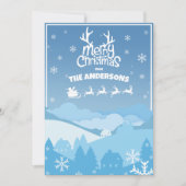 サンタクロースのそり飛んでいるとトナカイ シーズンカード (正面)