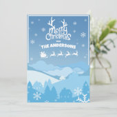 サンタクロースのそり飛んでいるとトナカイ シーズンカード (スタンド正面)