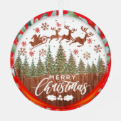 サンタクロースのそり メリークリスマス メタルオーナメント (裏面)
