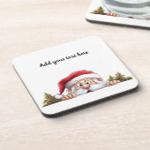 サンタクロースのぞきクリスマスツリー コースター (左側)