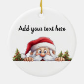 サンタクロースのぞきクリスマスツリー セラミックオーナメント (裏面)