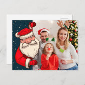 サンタクロースのぞきクリスマス ポストカード (正面/裏面)