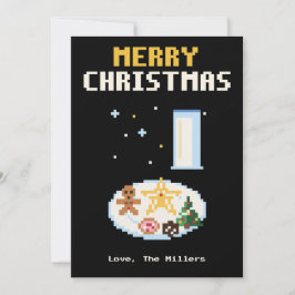 サンタクロースのためのクッキー ピクセルアート クリスマスカード