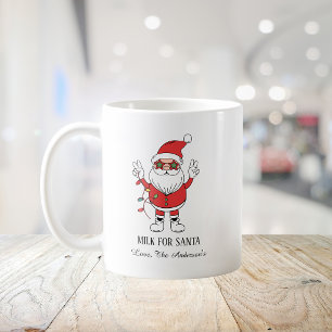 サンタクロースのためのレトロミルクレッドクリスマス コーヒーマグカップ