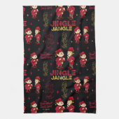 サンタクロースのない年™ |小妖精や小人パターン キッチンタオル (縦)