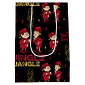 サンタクロースのない年™ |小妖精や小人パターン ミディアムペーパーバッグ (裏面)