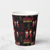 サンタクロースのない年™ |小妖精や小人パターン 紙コップ (裏面)