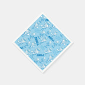 サンタクロースのない年™雪のミザー模様 スタンダードカクテルナプキン (角)