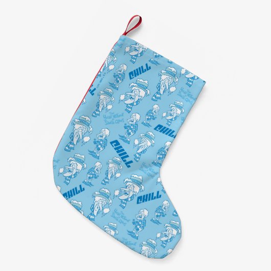 サンタクロースのない年™雪のミザー模様 スモールクリスマスストッキング (正面 (吊り時))