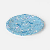 サンタクロースのない年™雪のミザー模様 ペーパープレート (アングル)