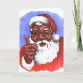 サンタクロースのアフリカ系アメリカ人の黒いクリスマス シーズンカード (正面)