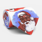 サンタクロースのアフリカ系アメリカ人の黒いクリスマス ネクタイ (ロール)