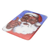 サンタクロースのアフリカ系アメリカ人の黒いクリスマス バスマット (アングル)