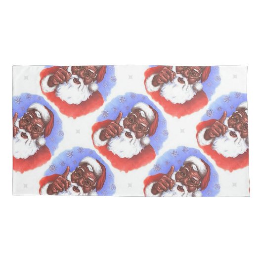 サンタクロースのアフリカ系アメリカ人の黒いクリスマス 枕カバー (裏面)