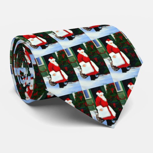 サンタクロースのアートワークのネックタイ ネクタイ (ロール)