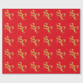 サンタクロースのイニシャルのギフト用包装紙 ラッピングペーパー (フラット)