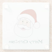 サンタクロースのイラストレーション及び文字 ガラスコースター (裏面)