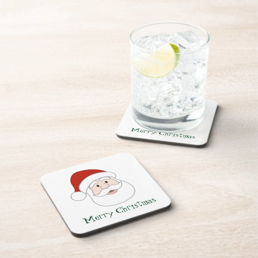 サンタクロースのイラストレーション及び文字 コースター (右側)