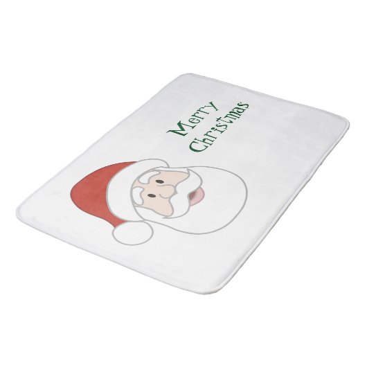 サンタクロースのイラストレーション及び文字 バスマット (アングル)