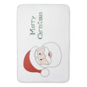 サンタクロースのイラストレーション及び文字 バスマット (正面縦)