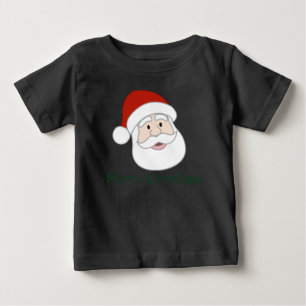 サンタクロースのイラストレーション及び文字 ベビーTシャツ