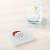 サンタクロースのイラストレーション ガラスコースター (アングル)