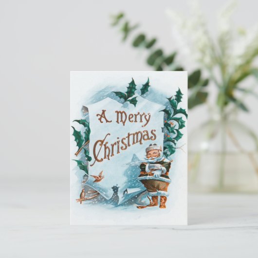 サンタクロースのイラスト シーズンポストカード (スタンド正面)