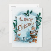 サンタクロースのイラスト シーズンポストカード (正面/裏面)