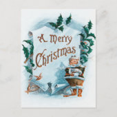 サンタクロースのイラスト シーズンポストカード (正面)