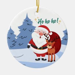 サンタクロースのオーダーメイドクリスマスオーナメント セラミックオーナメント
