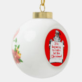 サンタクロースのオーナメントのピューターか陶磁器 セラミックボールオーナメント (左)