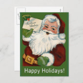 サンタクロースのカードとはがき シーズンポストカード (正面/裏面)