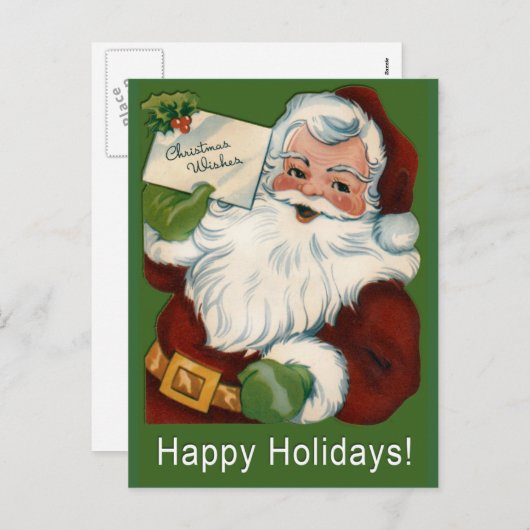 サンタクロースのカードとはがき シーズンポストカード (正面/裏面)