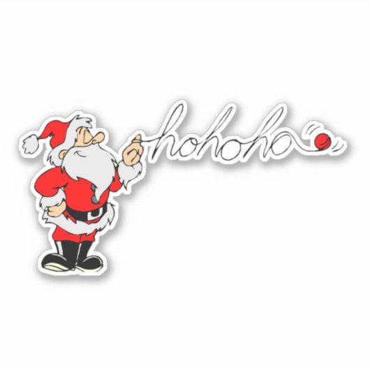 サンタクロースのキリスト降誕おめでとうホホホ！ シール (正面)