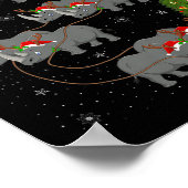 サンタクロースのキリン スレイ 飛行 面白い 魔法のクリスマス ポスター (角)