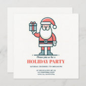 サンタクロースのギフトボックスを保持する 招待状 (正面/裏面)