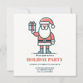 サンタクロースのギフトボックスを保持する 招待状 (正面)