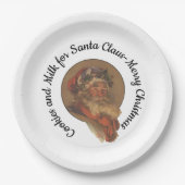 サンタクロースのクッキーとミルク – メリークリスマス ペーパープレート (正面)