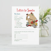 サンタクロースのクマへのクリスマスレター テンプレート (スタンド正面)