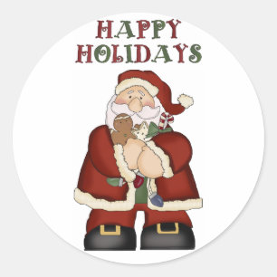 サンタクロースのクリスマスおもしろいシールfor the Kids ラウンドシール