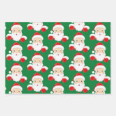 サンタクロースのクリスマスおもしろい3コーディネート ラッピングペーパーシート (正面)