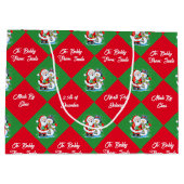 サンタクロースのクリスマスから名前をパーソナライズ ラージペーパーバッグ (裏面)