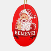 サンタクロースのクリスマスで信じて下さい セラミックオーナメント (左)