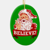 サンタクロースのクリスマスで信じて下さい セラミックオーナメント (裏面)