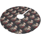 サンタクロースのクリスマスとアラスカンマラムテ ブラッシュドポリエステルツリースカート (アングル)