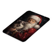 サンタクロースのクリスマスとアラスカンマラムテ マグネット (左側)