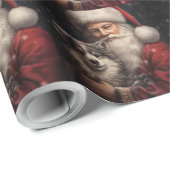 サンタクロースのクリスマスとアラスカンマラムテ ラッピングペーパー (ロールコーナー)