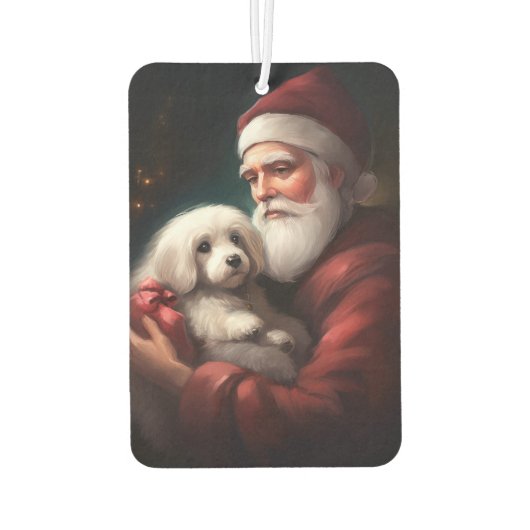 サンタクロースのクリスマスとコットン・ド・トリュア カーエアーフレッシュナー (裏面)