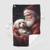 サンタクロースのクリスマスとコットン・ド・トリュア ゴルフタオル (インサイチュ)