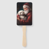 サンタクロースのクリスマスとコットン・ド・トリュア ハンドファン (裏面)